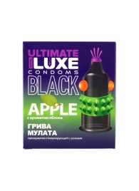 Черный стимулирующий презерватив  Грива мулата  с ароматом яблока - 1 шт. - Luxe - купить с доставкой в Новокуйбышевске