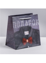 Ламинированный квадратный пакет «Мужской стиль» - 14 х 14 х 9 см. - Сима-Ленд - купить с доставкой в Новокуйбышевске