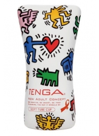 Мастурбатор-туба Keith Haring Soft Tube CUP - Tenga - в Новокуйбышевске купить с доставкой
