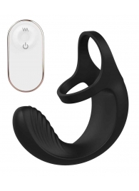 Черный анальный стимулятор с эрекционными кольцами Remote Couple Teaser - Dream Toys - в Новокуйбышевске купить с доставкой