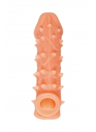 Телесная закрытая насадка с пупырышками Cock Sleeve Size M - 15,6 см. - KOKOS - в Новокуйбышевске купить с доставкой