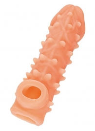 Телесная закрытая насадка с пупырышками Cock Sleeve Size L - 17,6 см. - KOKOS - в Новокуйбышевске купить с доставкой