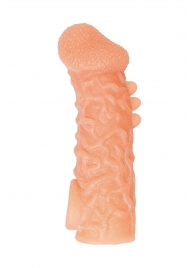 Телесная закрытая насадка с шершавой головкой Cock Sleeve Size L - 17,6 см. - KOKOS - в Новокуйбышевске купить с доставкой