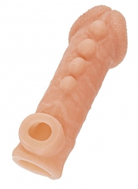 Телесная закрытая насадка с шишечками Cock Sleeve Size L - 17,6 см. - KOKOS - в Новокуйбышевске купить с доставкой