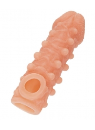 Телесная закрытая насадка с шариками Cock Sleeve Size L - 17,6 см. - KOKOS - в Новокуйбышевске купить с доставкой