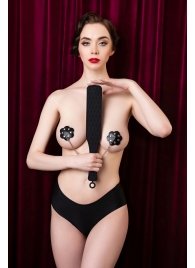 Черная силиконовая шлепалка  - 37,5 см. - ToyFa - купить с доставкой в Новокуйбышевске