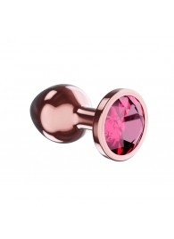 Пробка цвета розового золота с малиновым кристаллом Diamond Ruby Shine S - 7,2 см. - Lola Games - купить с доставкой в Новокуйбышевске