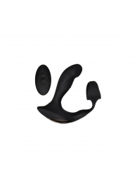 Черный вибромассажер простаты с эрекционным кольцом Strapped   Tapped - Zero Tolerance - в Новокуйбышевске купить с доставкой