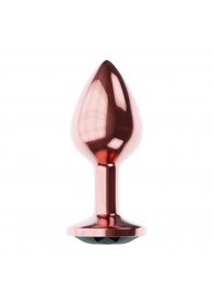 Пробка цвета розового золота с черным кристаллом Diamond Jet Shine L - 8,3 см. - Lola Games - купить с доставкой в Новокуйбышевске