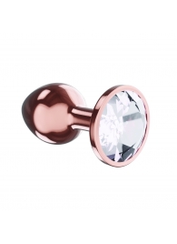 Пробка цвета розового золота с прозрачным кристаллом Diamond Moonstone Shine L - 8,3 см. - Lola Games - купить с доставкой в Новокуйбышевске