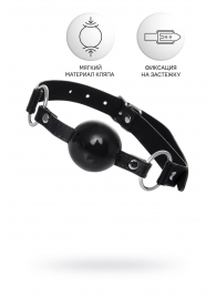 Черный кляп-шар на кожаных ремешках Anonymo - ToyFa - купить с доставкой в Новокуйбышевске