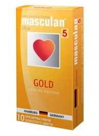Презервативы Masculan Ultra Gold с золотым напылением и ароматом ванили - 10 шт. - Masculan - купить с доставкой в Новокуйбышевске