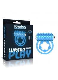Голубое, светящееся в темноте виброкольцо Lumino Play Vibrating Penis Ring - Lovetoy - в Новокуйбышевске купить с доставкой