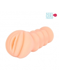 Телесный мастурбатор-вагина с комплектом эрекционных колец - Bior toys - в Новокуйбышевске купить с доставкой