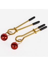 Золотистые зажимы с колокольчиками Gold - Sitabella - купить с доставкой в Новокуйбышевске