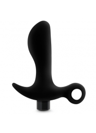 Черный анальный вибратор Silicone Vibrating Prostate Massager 01 - 10,8 см. - Blush Novelties - в Новокуйбышевске купить с доставкой