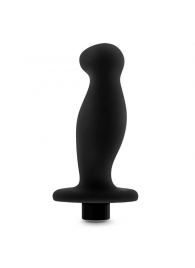 Черный анальный вибромассажёр Silicone Vibrating Prostate Massager 02 - 10,8 см. - Blush Novelties - в Новокуйбышевске купить с доставкой