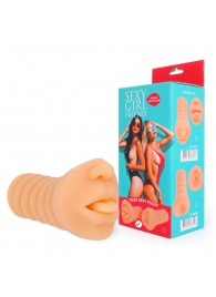Телесный мастурбатор-ротик с высунутым язычком - Bior toys - в Новокуйбышевске купить с доставкой