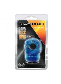 Голубое эрекционное виброкольцо Reusable 5 Function Cock Ring - Blush Novelties - в Новокуйбышевске купить с доставкой