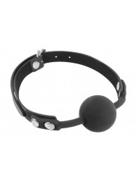 Черный силиконовый кляп-шарик на ремешках - Fetish Tentation - купить с доставкой в Новокуйбышевске