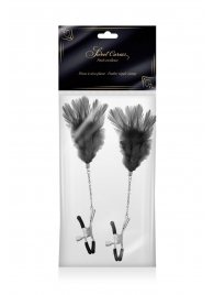 Зажимы для сосков с черными перьями Sweet Caress Feather Nipple Clumps - Sweet Caress - купить с доставкой в Новокуйбышевске