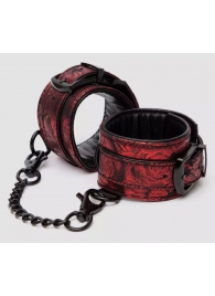 Красно-черные наручники Reversible Faux Leather Wrist Cuffs - Fifty Shades of Grey - купить с доставкой в Новокуйбышевске