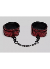 Красно-черные оковы Reversible Faux Leather Ankle Cuffs - Fifty Shades of Grey - купить с доставкой в Новокуйбышевске