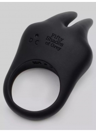 Черное эрекционное виброкольцо Sensation Rechargeable Vibrating Rabbit Love Ring - Fifty Shades of Grey - в Новокуйбышевске купить с доставкой