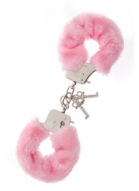 Металлические наручники с розовой меховой опушкой METAL HANDCUFF WITH PLUSH PINK - Dream Toys - купить с доставкой в Новокуйбышевске