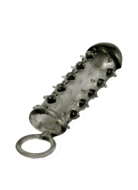 Дымчатая стимулирующая насадка с закрытой головкой SAMURAI PENIS SLEEVE BLACK - 14,5 см. - NMC - в Новокуйбышевске купить с доставкой