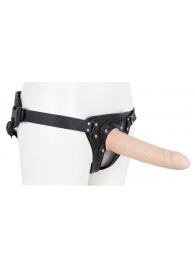 Пустотелый страпон Harness CLASSIC с бандажом - 19,5 см. - LOVETOY (А-Полимер) - купить с доставкой в Новокуйбышевске