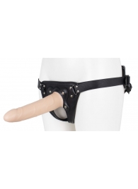 Пустотелый страпон Harness CLASSIC с бандажом - 19,5 см. - LOVETOY (А-Полимер) - купить с доставкой в Новокуйбышевске