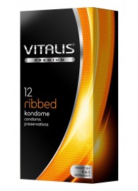 Ребристые презервативы VITALIS PREMIUM ribbed - 12 шт. - Vitalis - купить с доставкой в Новокуйбышевске
