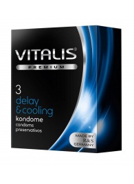 Презервативы VITALIS PREMIUM delay   cooling с охлаждающим эффектом - 3 шт. - Vitalis - купить с доставкой в Новокуйбышевске