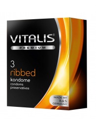 Ребристые презервативы VITALIS PREMIUM ribbed - 3 шт. - Vitalis - купить с доставкой в Новокуйбышевске
