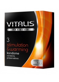 Презервативы VITALIS PREMIUM stimulation   warming с согревающим эффектом - 3 шт. - Vitalis - купить с доставкой в Новокуйбышевске