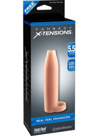 Насадка-расширитель с кольцом для подхвата мошонки Real Feel Enhancer - 14 см. - Pipedream - в Новокуйбышевске купить с доставкой