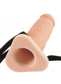 Телесный реалистичный фаллоимитатор с полостью Silicone Hollow Extension - 20 см. - Pipedream - купить с доставкой в Новокуйбышевске