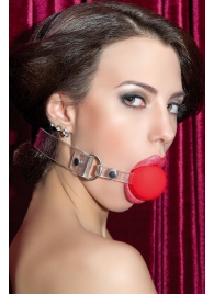 Красный силиконовый кляп-шар на прозрачных ремешках - ToyFa - купить с доставкой в Новокуйбышевске