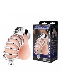 Серебристая клетка для члена Urethral Play Cage - BlueLine - купить с доставкой в Новокуйбышевске