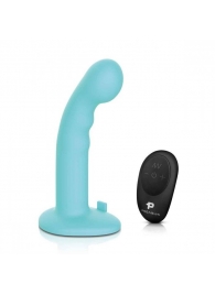 Голубая изогнутая насадка 6in Remote Control Ripple P-Spot G-Spot на черных трусиках - 16 см. - Pegasus - купить с доставкой в Новокуйбышевске