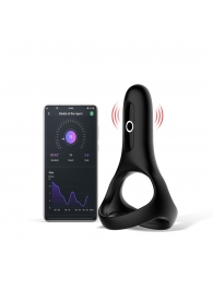 Черное виброкольцо Magic Motion Rise с подхватом мошонки - Magic Motion - в Новокуйбышевске купить с доставкой