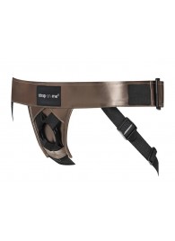 Бронзовый пояс для насадок Curious Harness - Strap-on-me - купить с доставкой в Новокуйбышевске