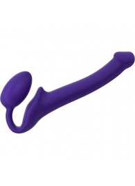 Фиолетовый безремневой страпон Silicone Bendable Strap-On - size S - Strap-on-me - купить с доставкой в Новокуйбышевске