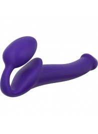Фиолетовый безремневой страпон Silicone Bendable Strap-On - size M - Strap-on-me - купить с доставкой в Новокуйбышевске
