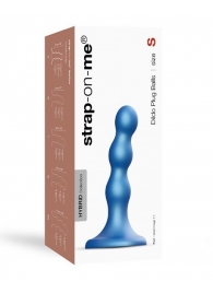 Голубая насадка Strap-On-Me Dildo Plug Balls size S - Strap-on-me - купить с доставкой в Новокуйбышевске