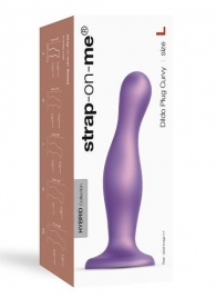 Фиолетовая насадка Strap-On-Me Dildo Plug Curvy size L - Strap-on-me - купить с доставкой в Новокуйбышевске