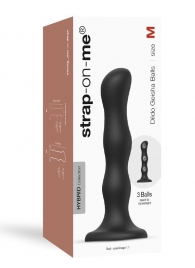 Черная насадка Strap-On-Me Dildo Geisha Balls size M - Strap-on-me - купить с доставкой в Новокуйбышевске