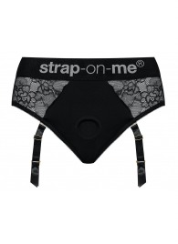 Черные трусики для насадок Diva Lingerie Harness - size M - Strap-on-me - купить с доставкой в Новокуйбышевске