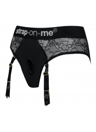 Черные трусики для насадок Diva Lingerie Harness - size L - Strap-on-me - купить с доставкой в Новокуйбышевске